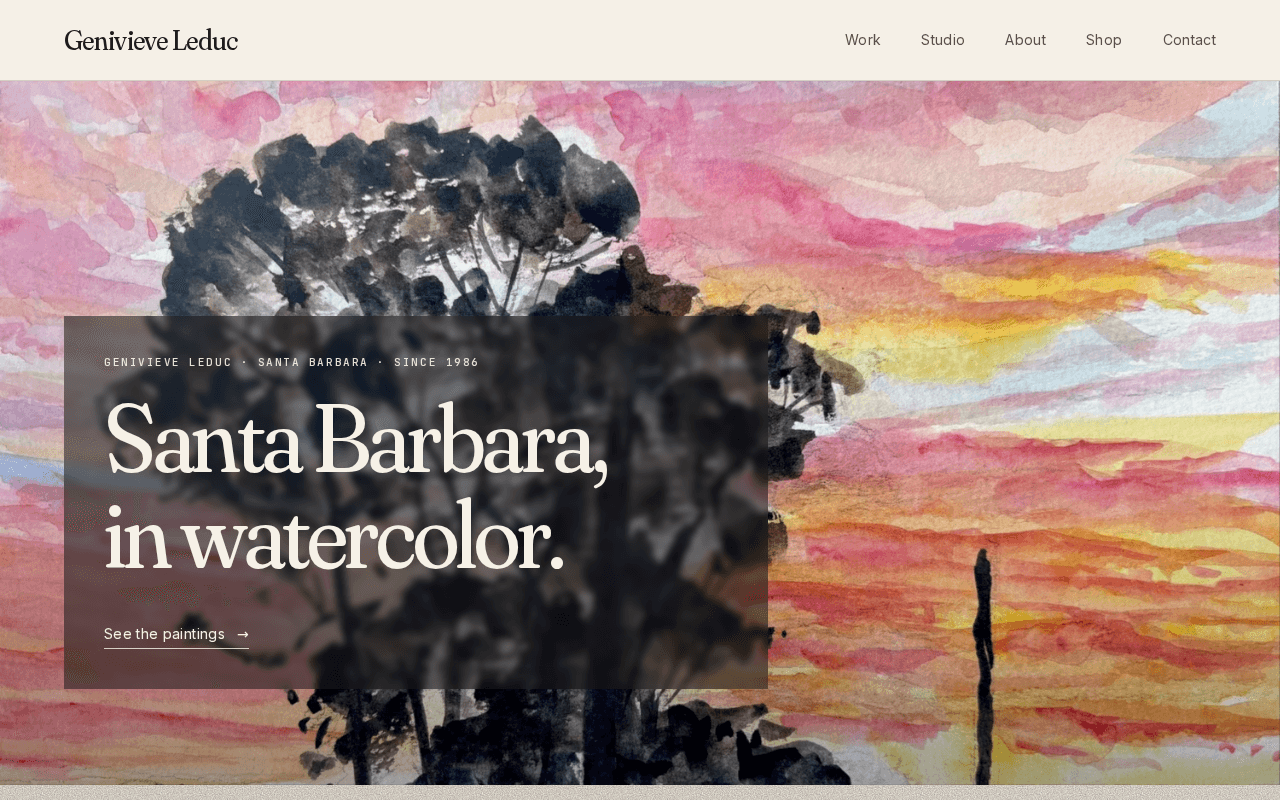 Art by Genevieve — A living gallery for a working artist