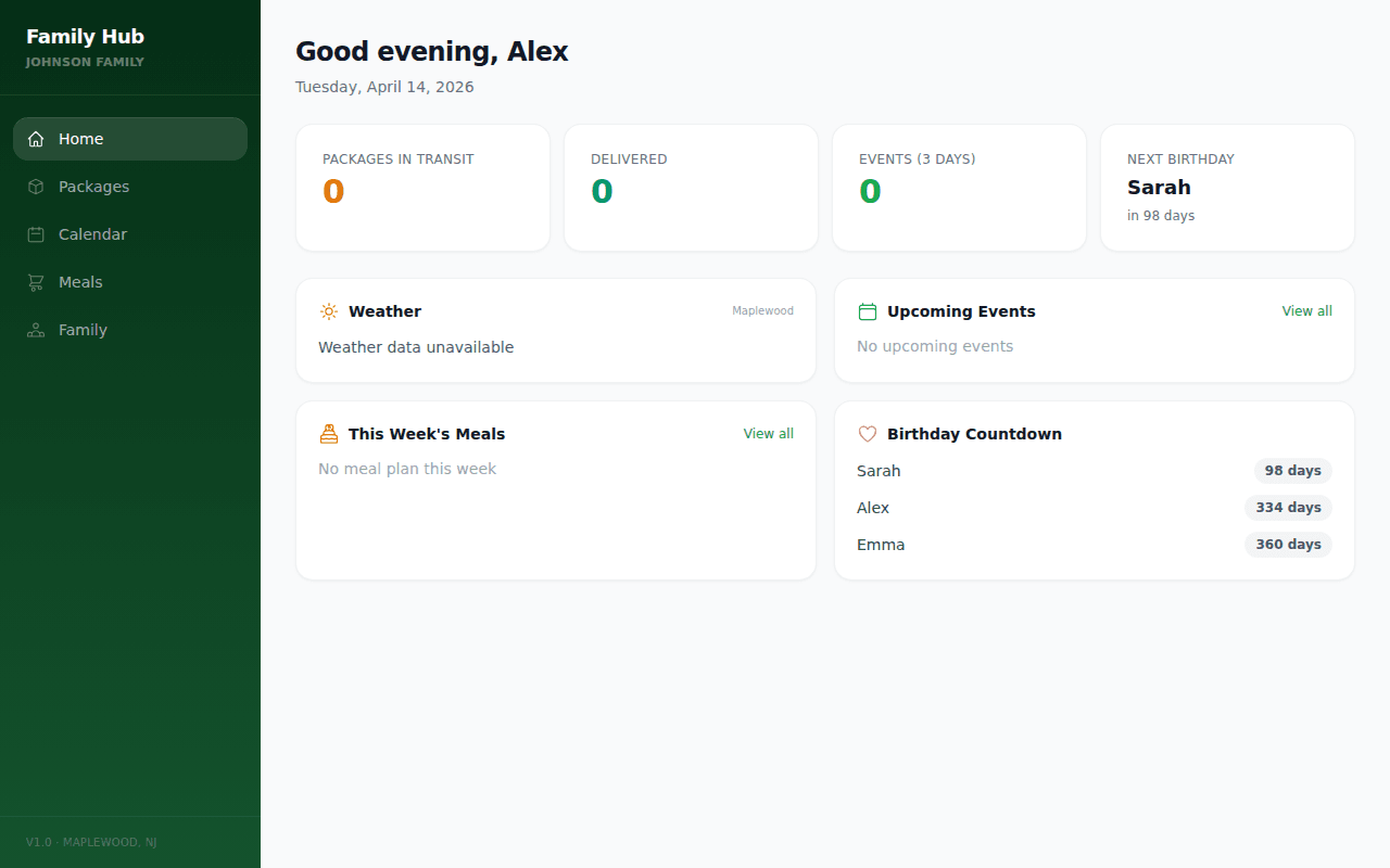 Family Hub — One screen for the whole household