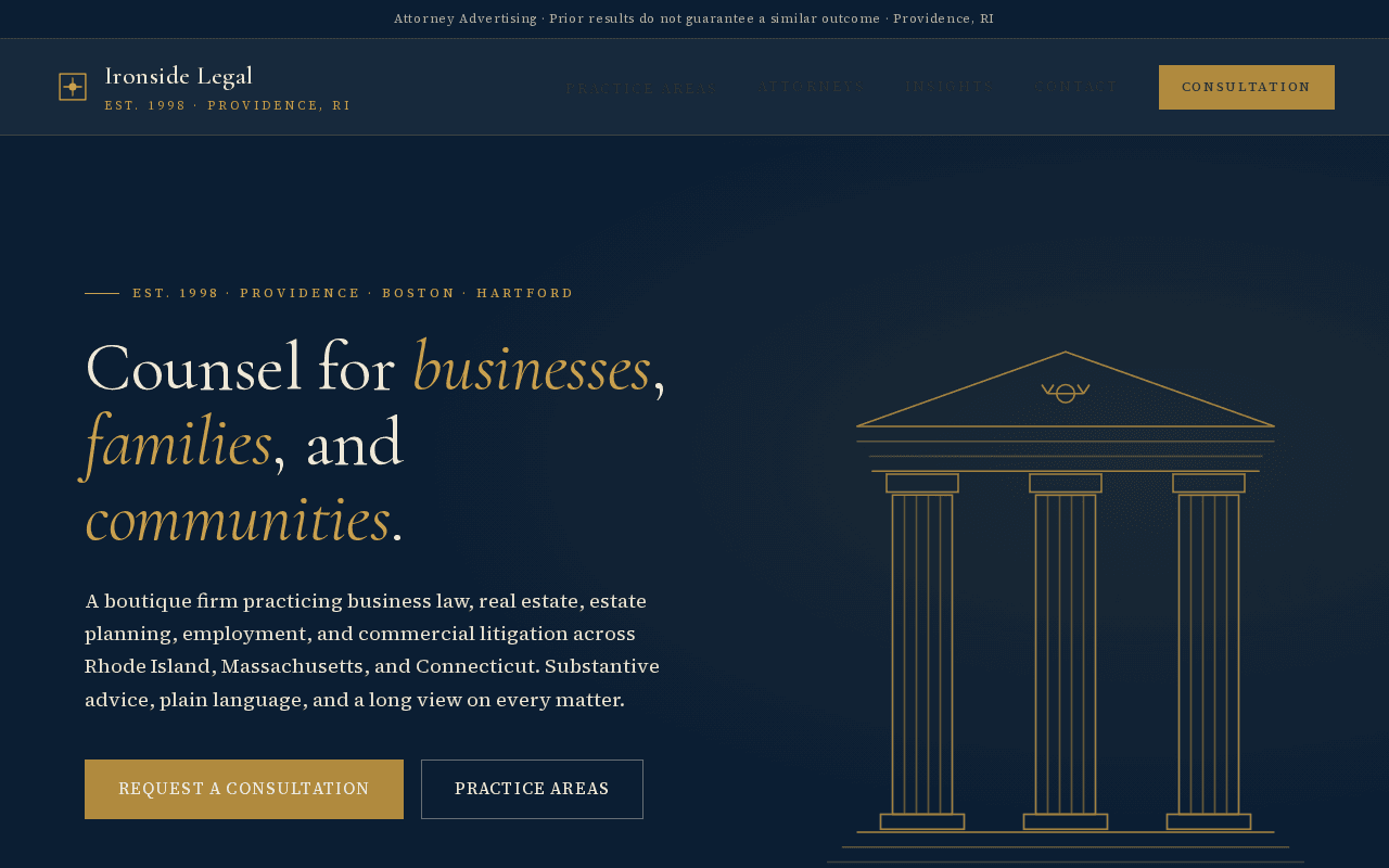 Ironside Legal — A law firm site that commands trust on first impression