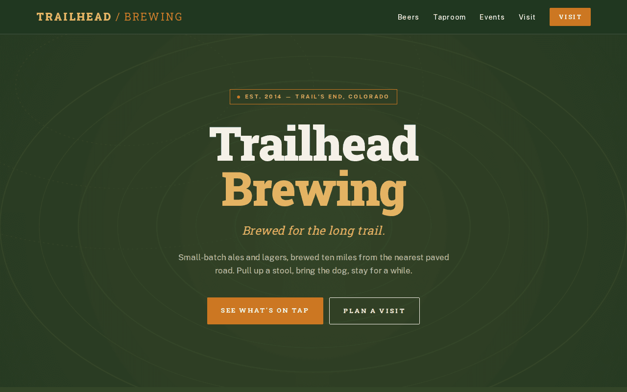 Trailhead Brewing — Craft beer deserves a craft website