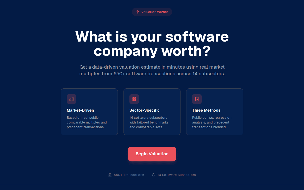 Valuation Wizard — Software company valuations in minutes