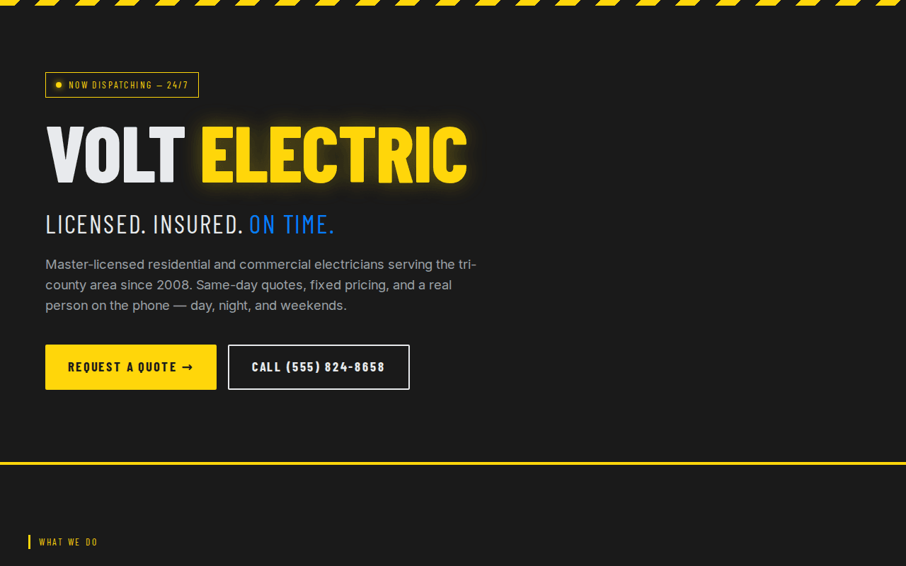 Volt Electric — The electrician site that actually generates leads